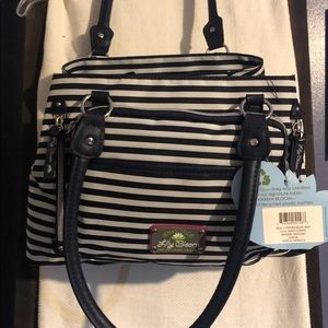 Lily Bloom Maggie Satchel Navy Stripe